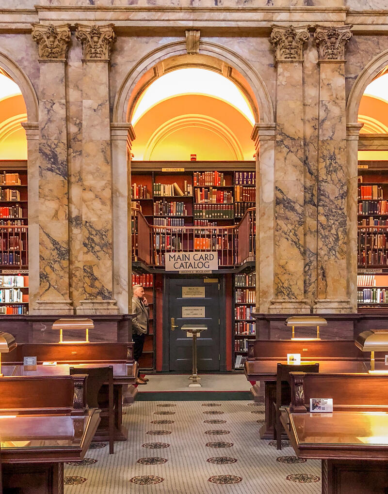Library of Congress Main Reading Room, located in the Library of Congress, Washington D.C.