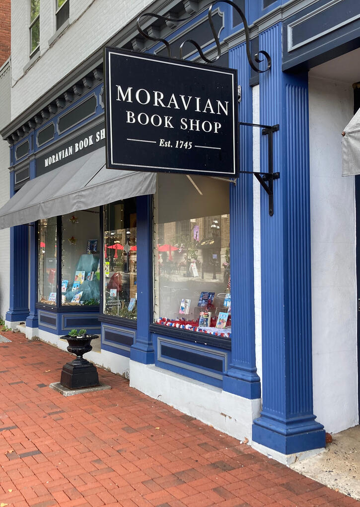 Moravian Book Shop Storefront of Moravian Book Shop in Bethlehem, PA.